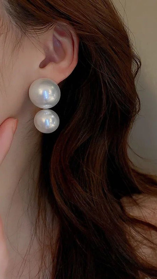 Double Pearl Earrings