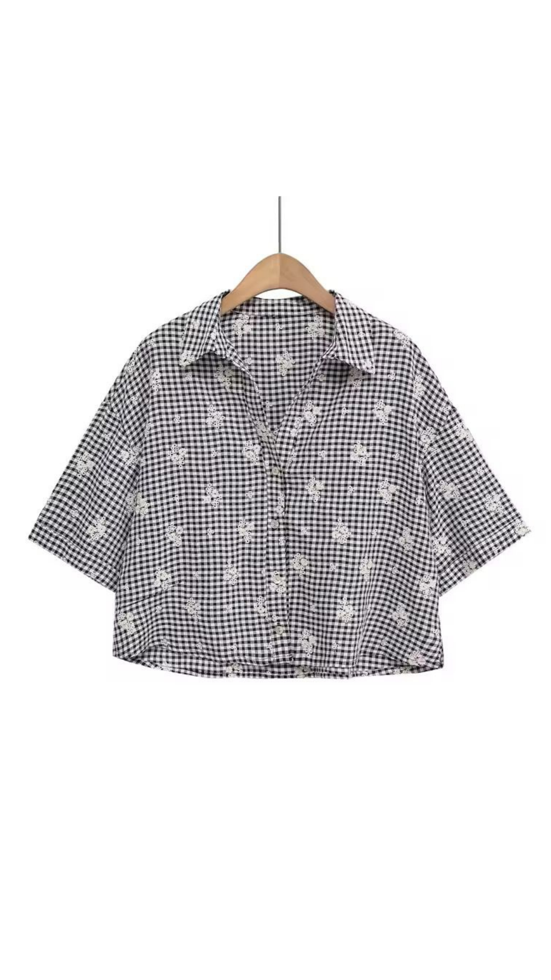 Embroidered Check Shirt & Pant Set
