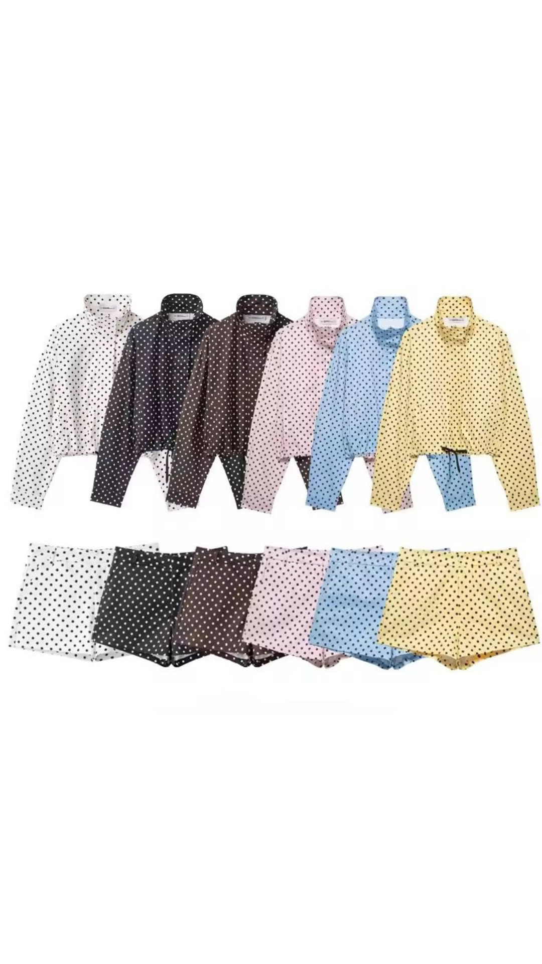 Polka Dot Jacket & Shorts Set
