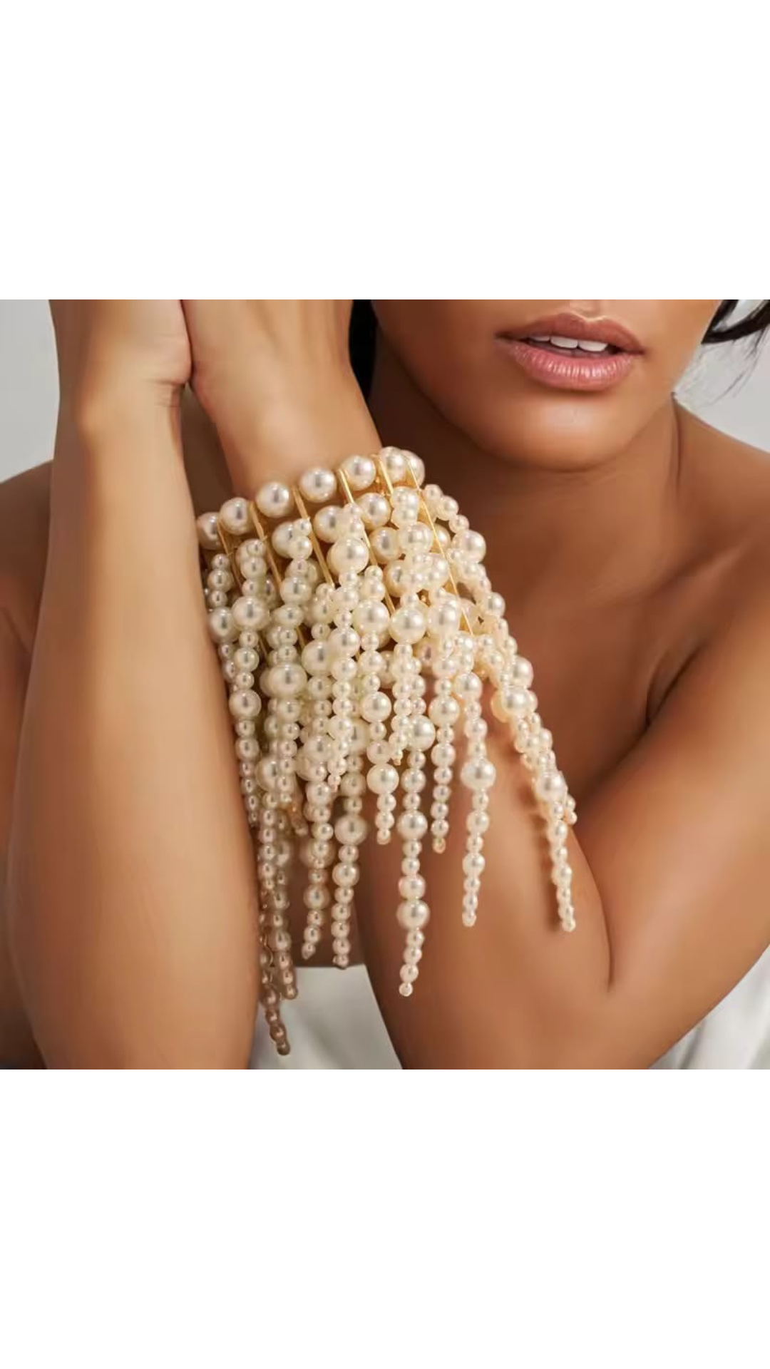 Christina charm pearl cuff