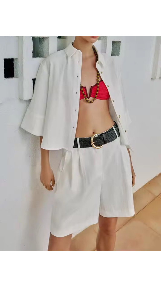 Belted shorts