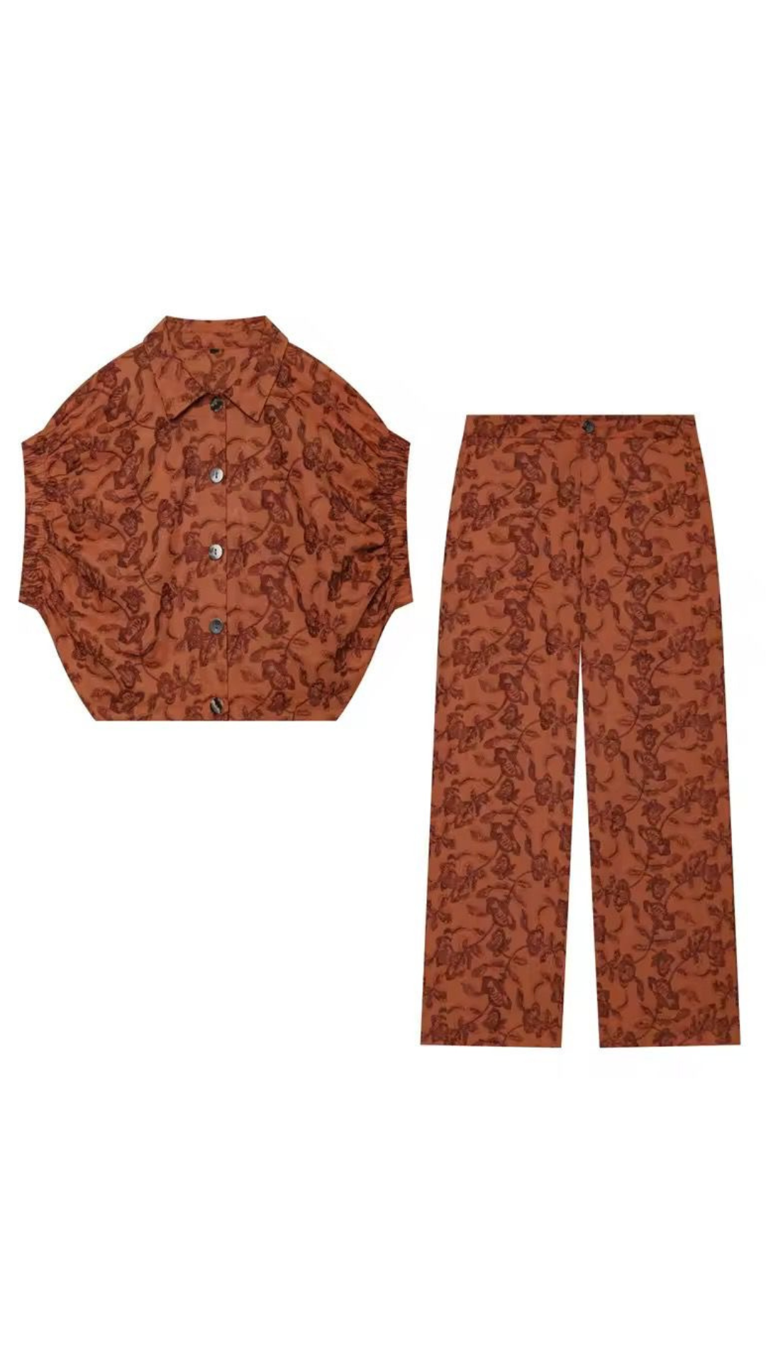 Printed short top and pant set