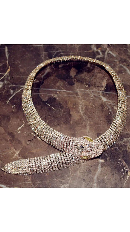 Rhinestone Snake Neckpiece