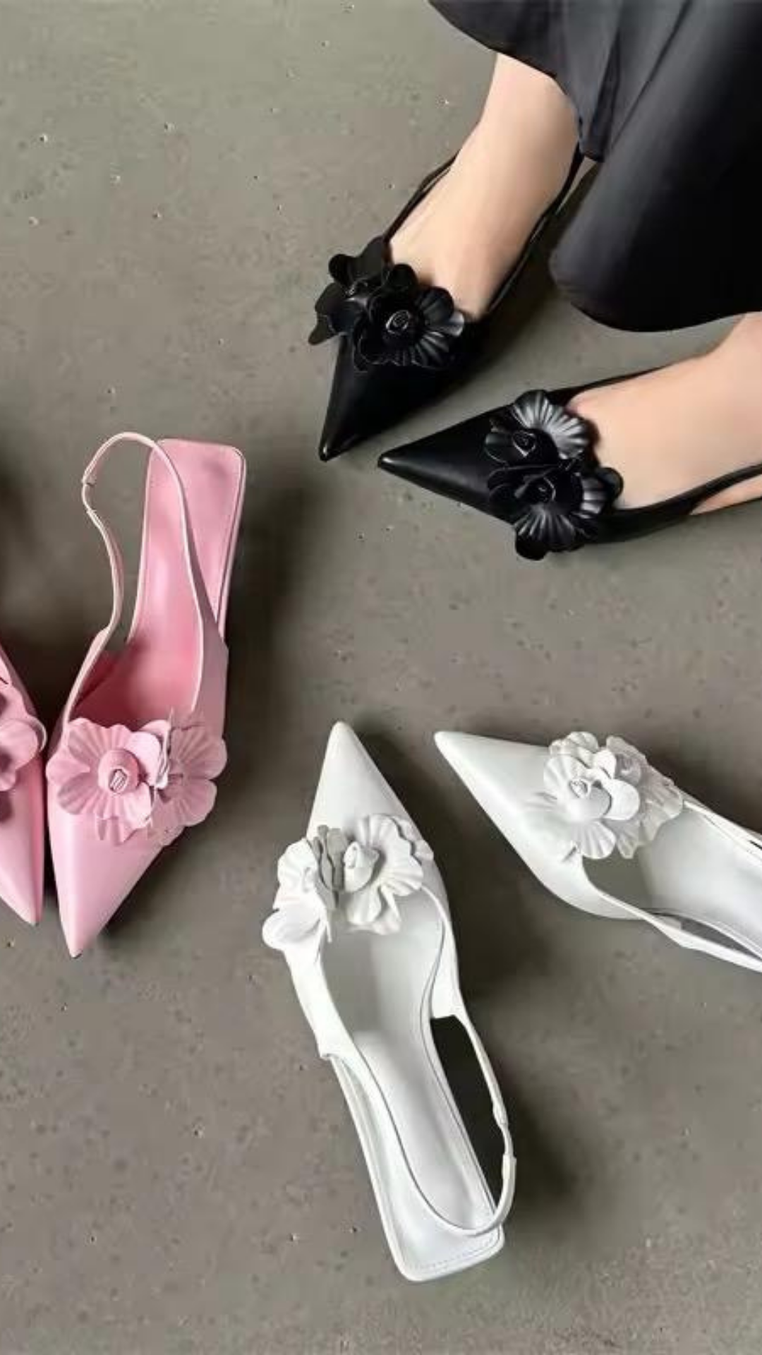 Flower Appliqué Heels