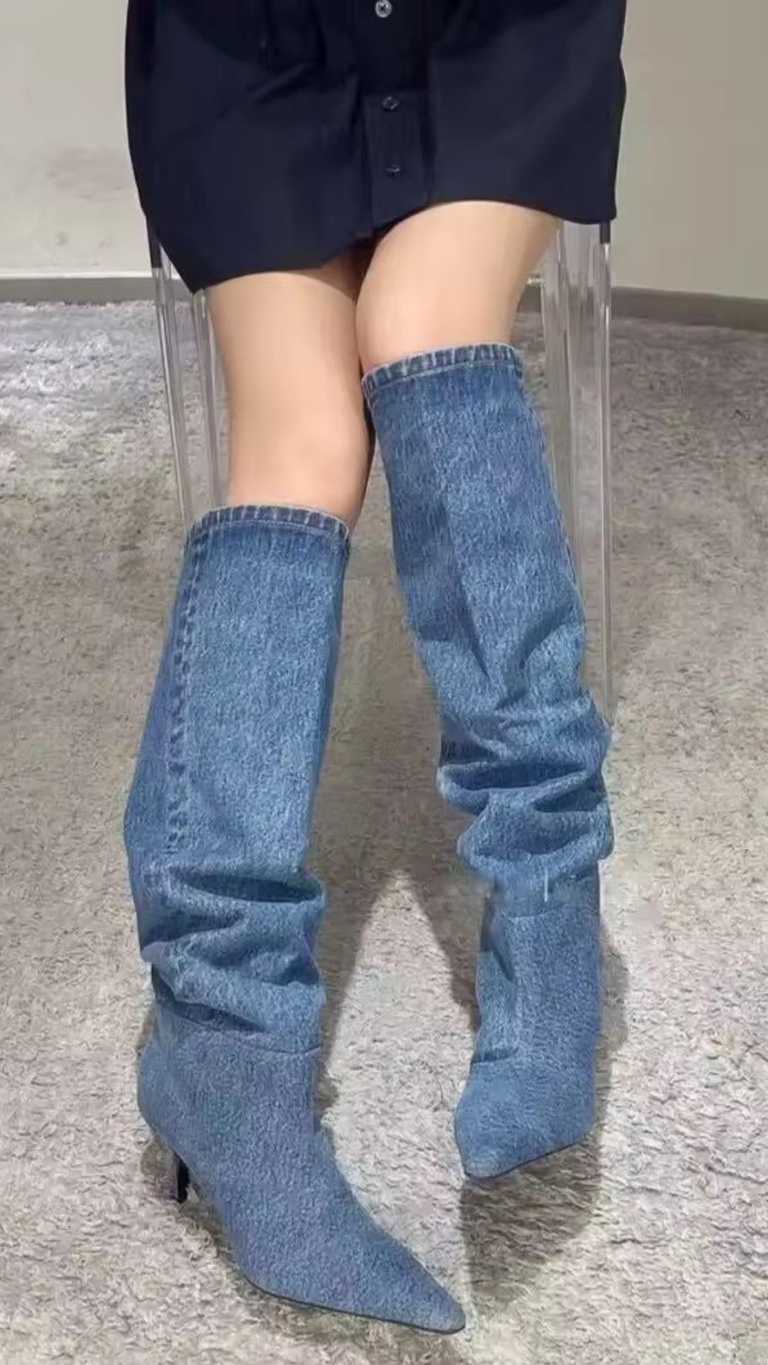 Denim Boots
