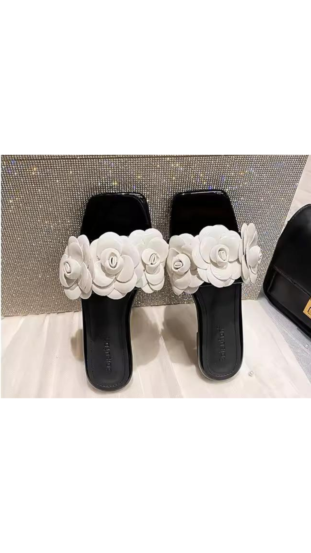 Flower applique flats