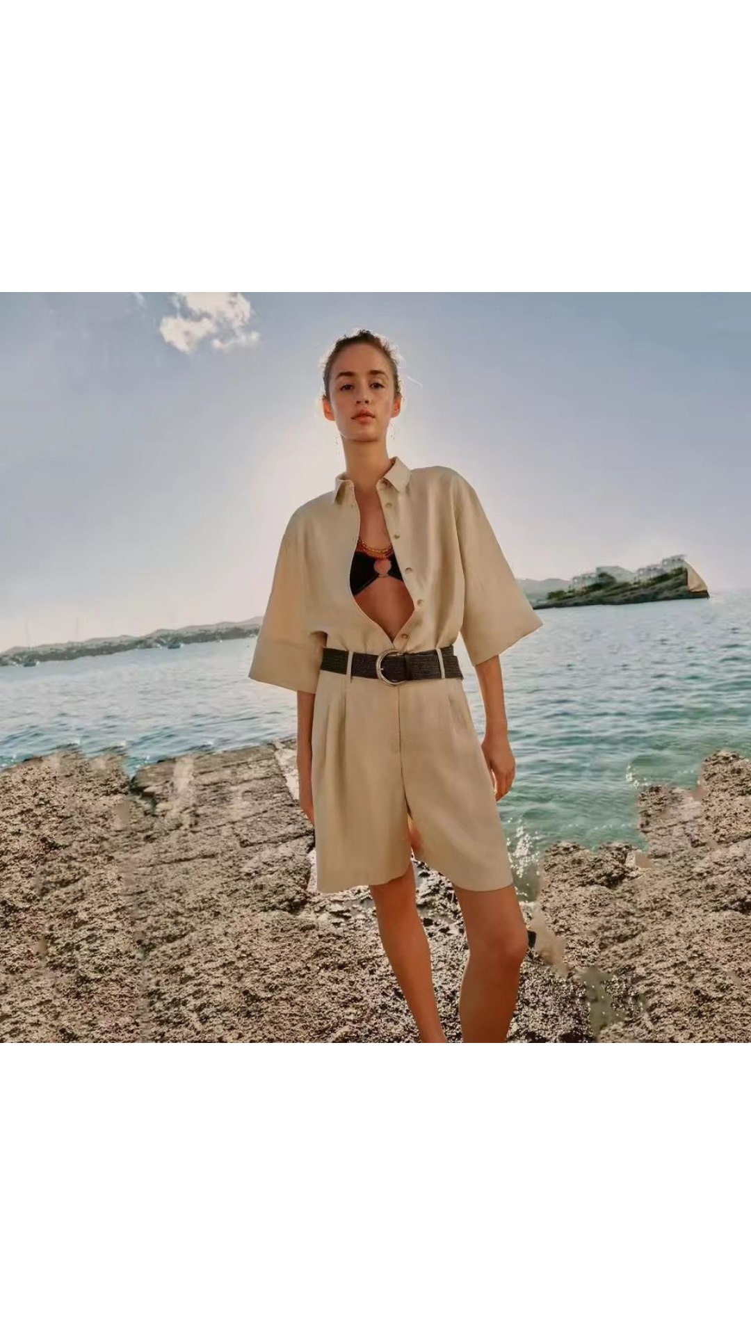 Belted shorts