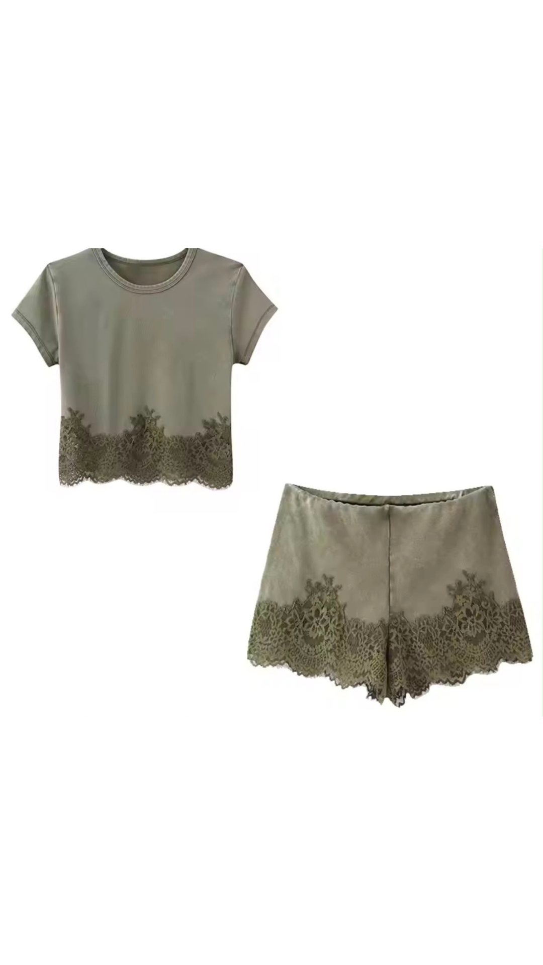 Lace top and shorts set