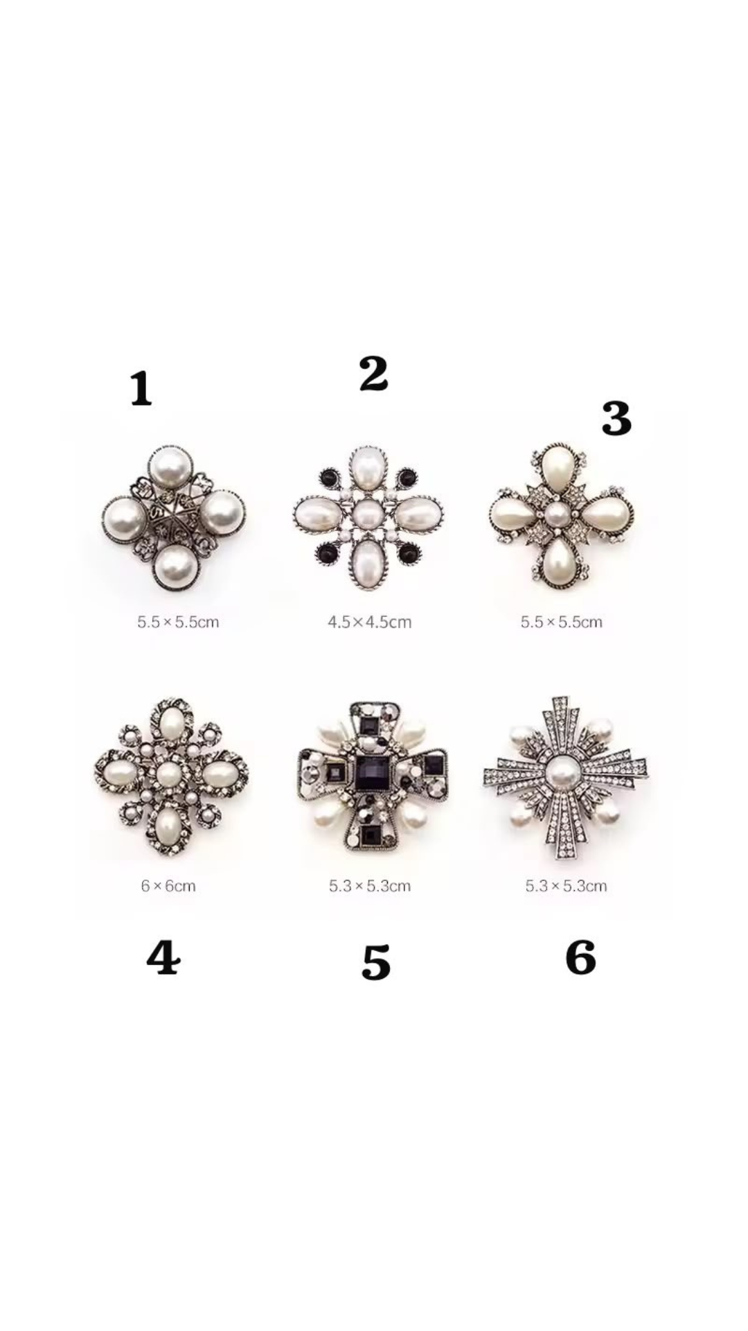 Metal pearl brooch
