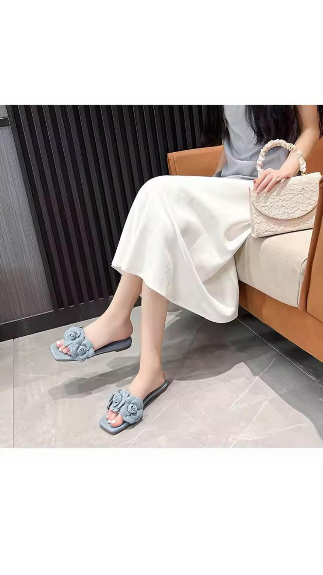 Flower applique flats