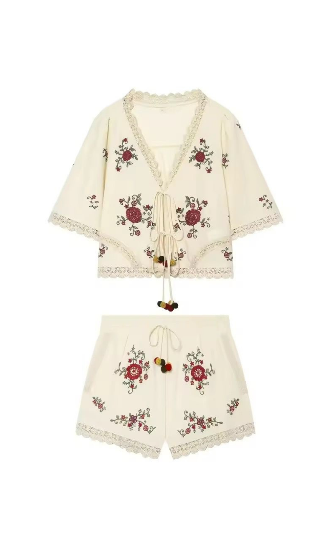 Embroidered top & Shorts set