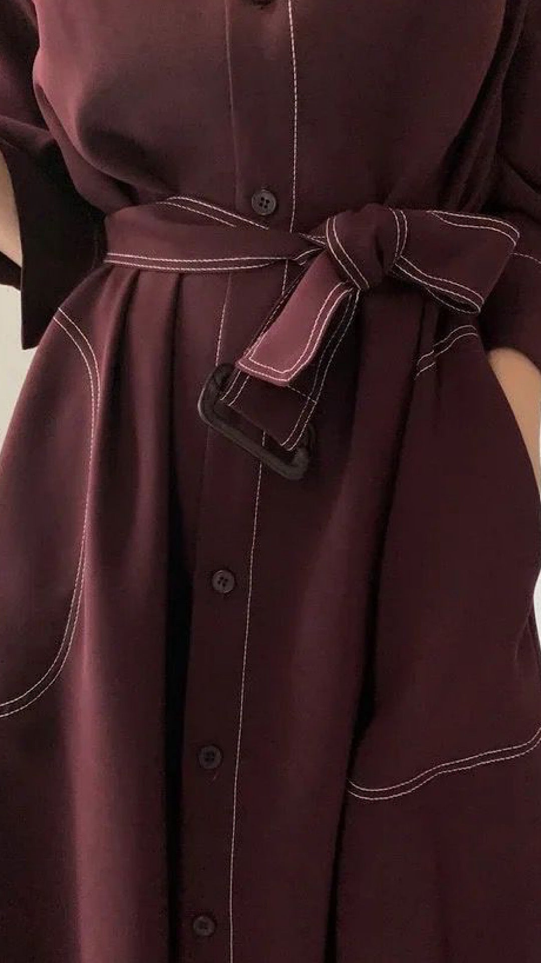 Belted Long Fall Dress