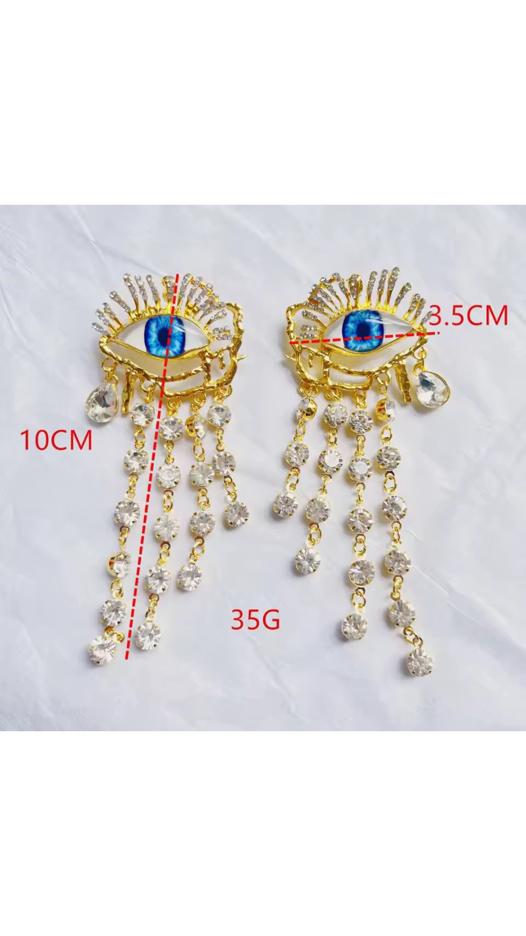 Evil eye drop earrings