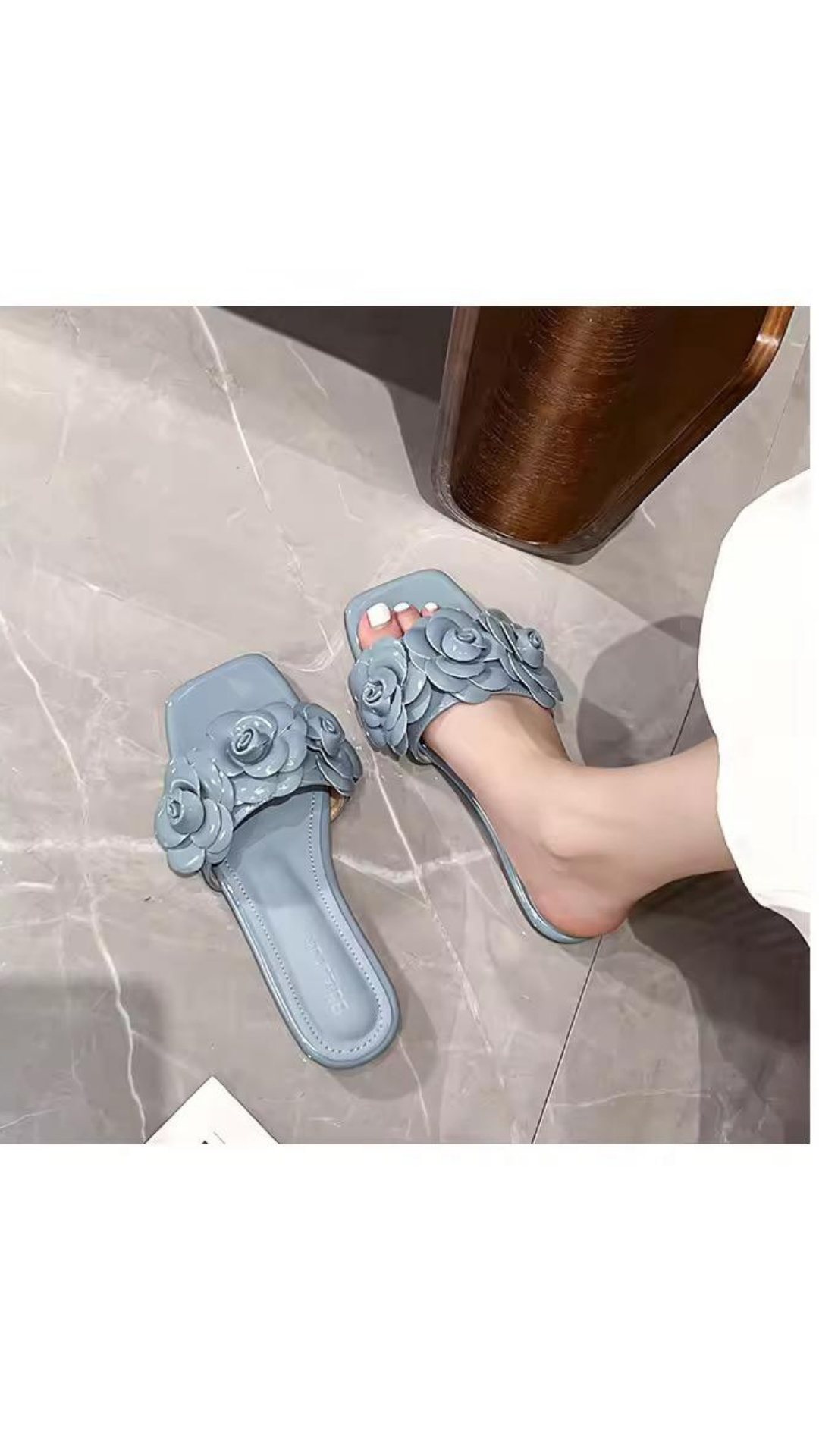 Flower applique flats