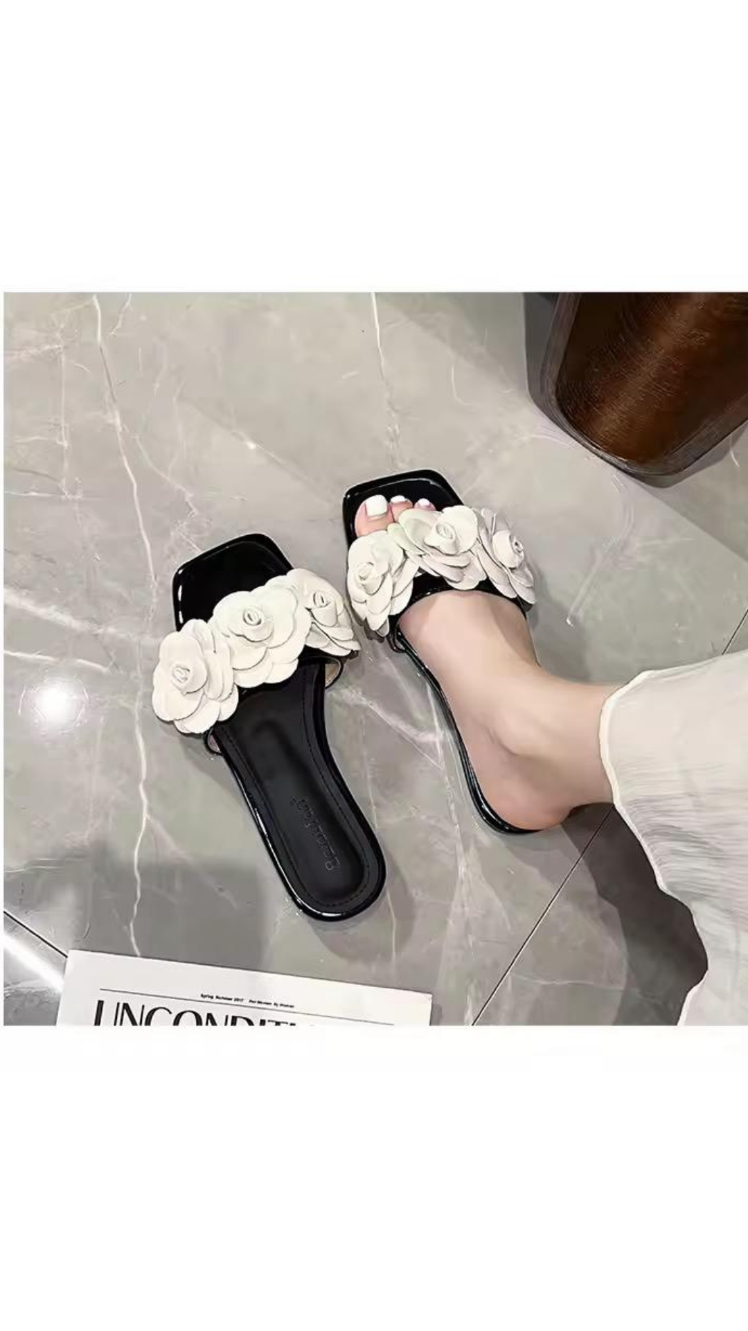 Flower applique flats