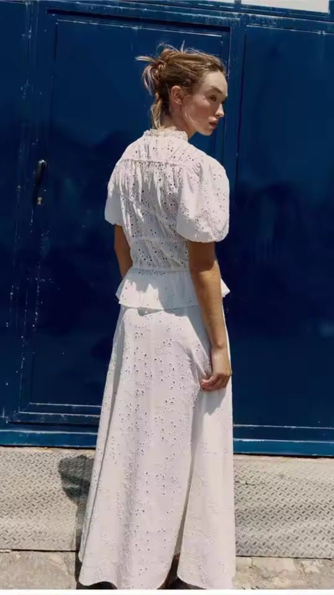 Cutwork Top & Skirt set