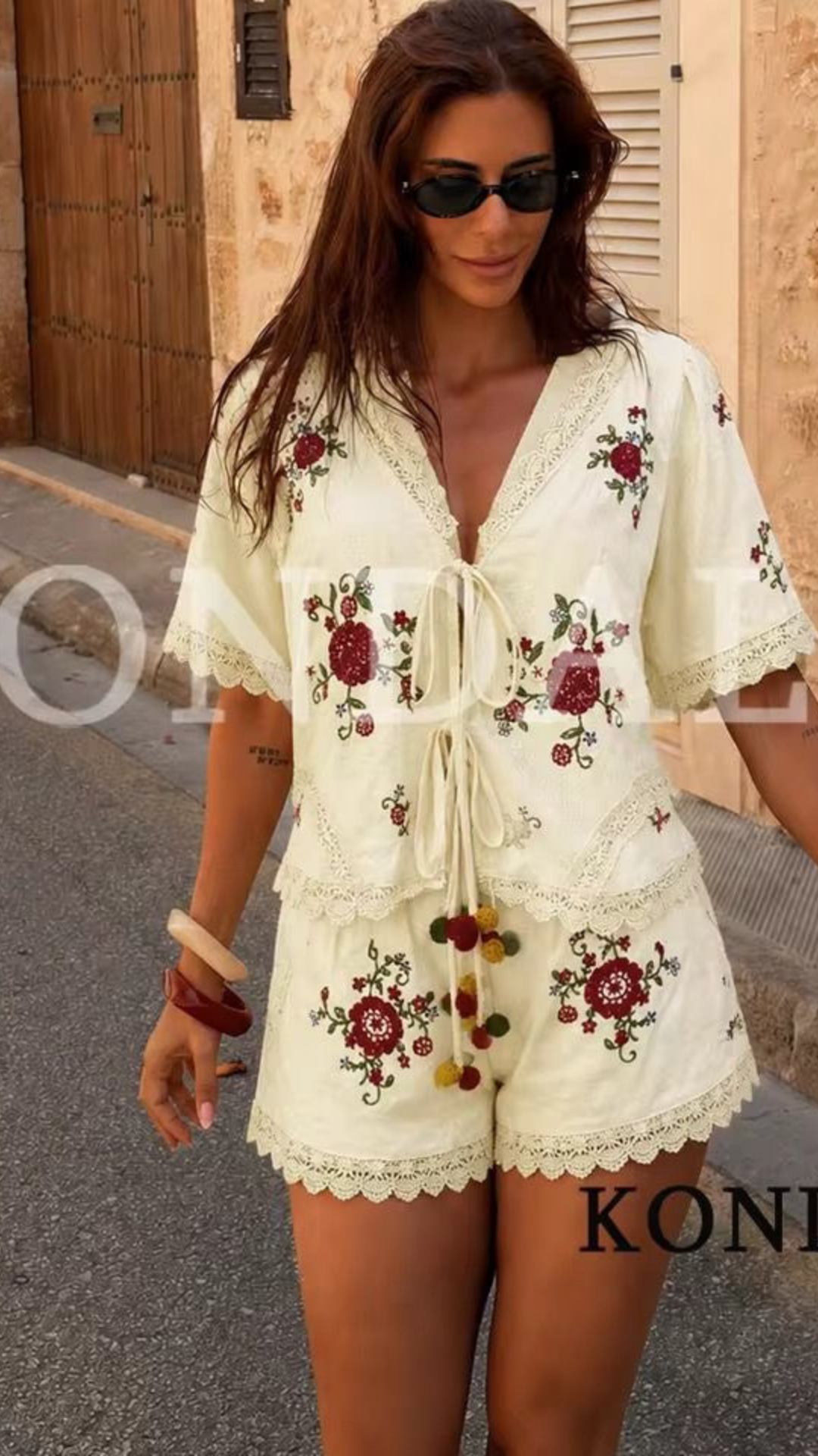 Embroidered top & Shorts set