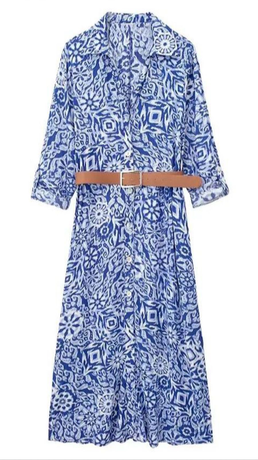 Belted Printed Dress