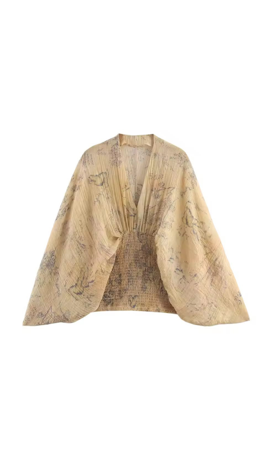 Printed cowl top