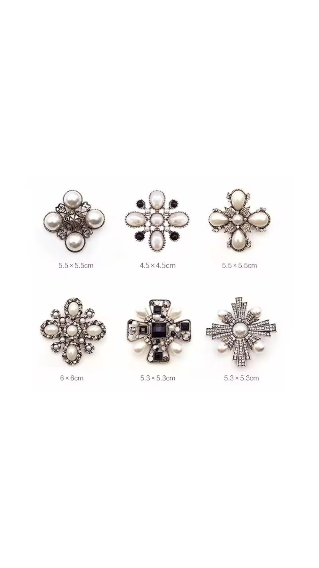 Metal pearl brooch
