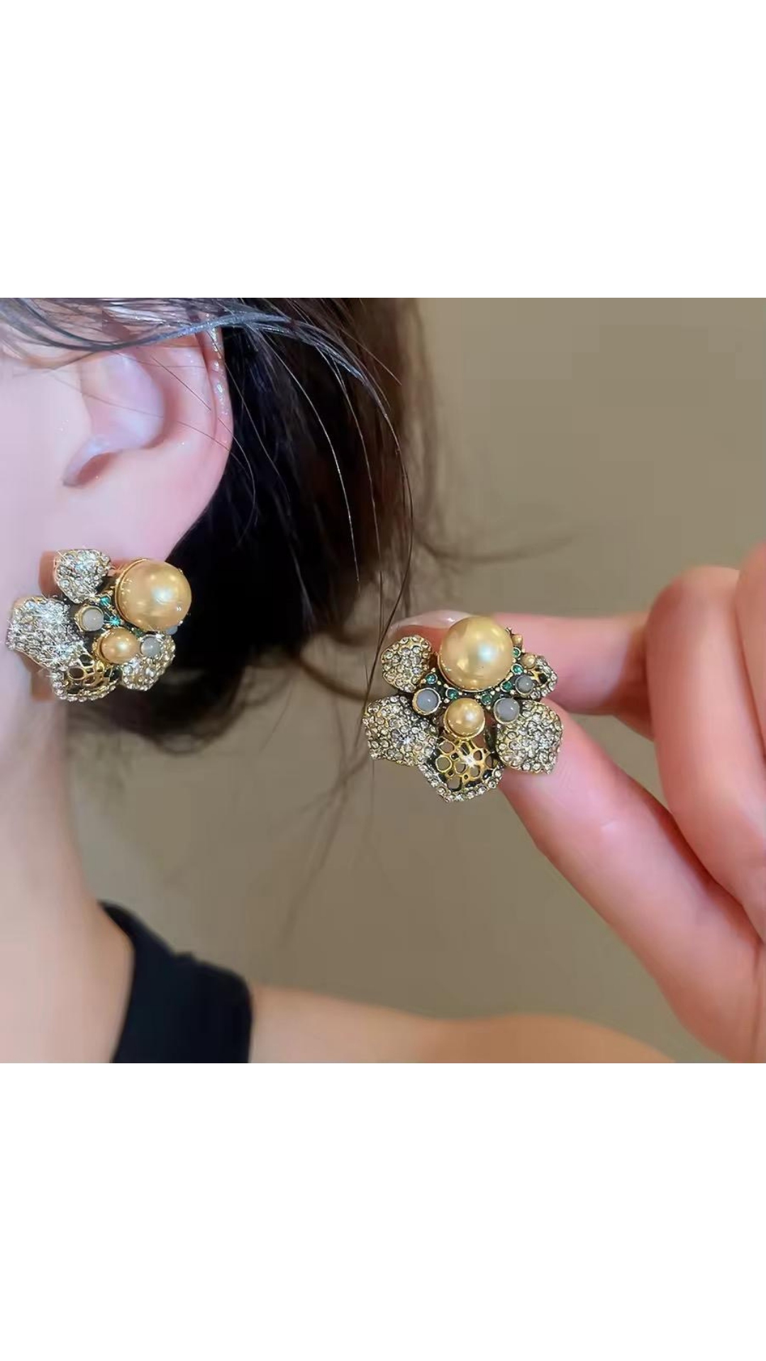 Rhinestone dina earrings
