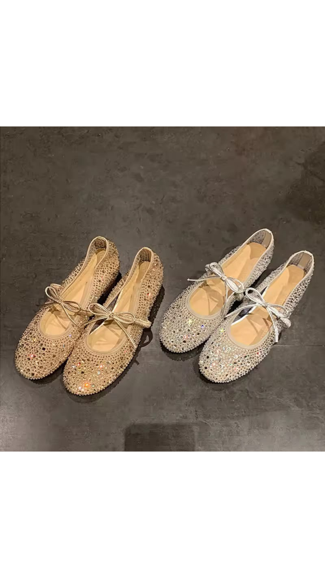 Mesh embellished flats