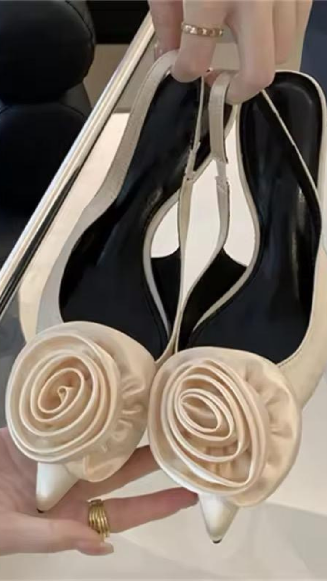 Appliqué Flower Heels