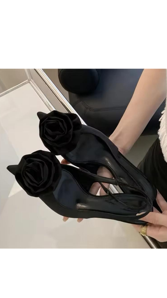 Appliqué Flower Heels