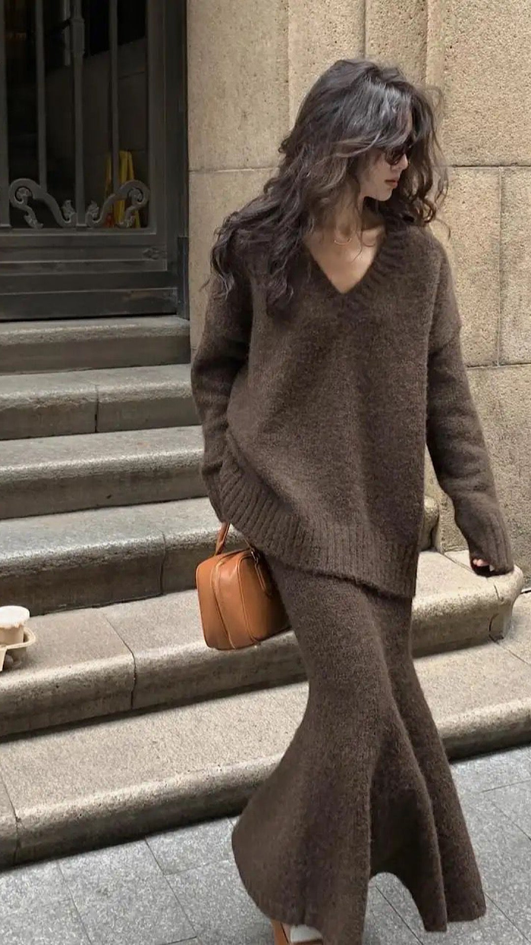 Knitted Sweater & Skirt Set