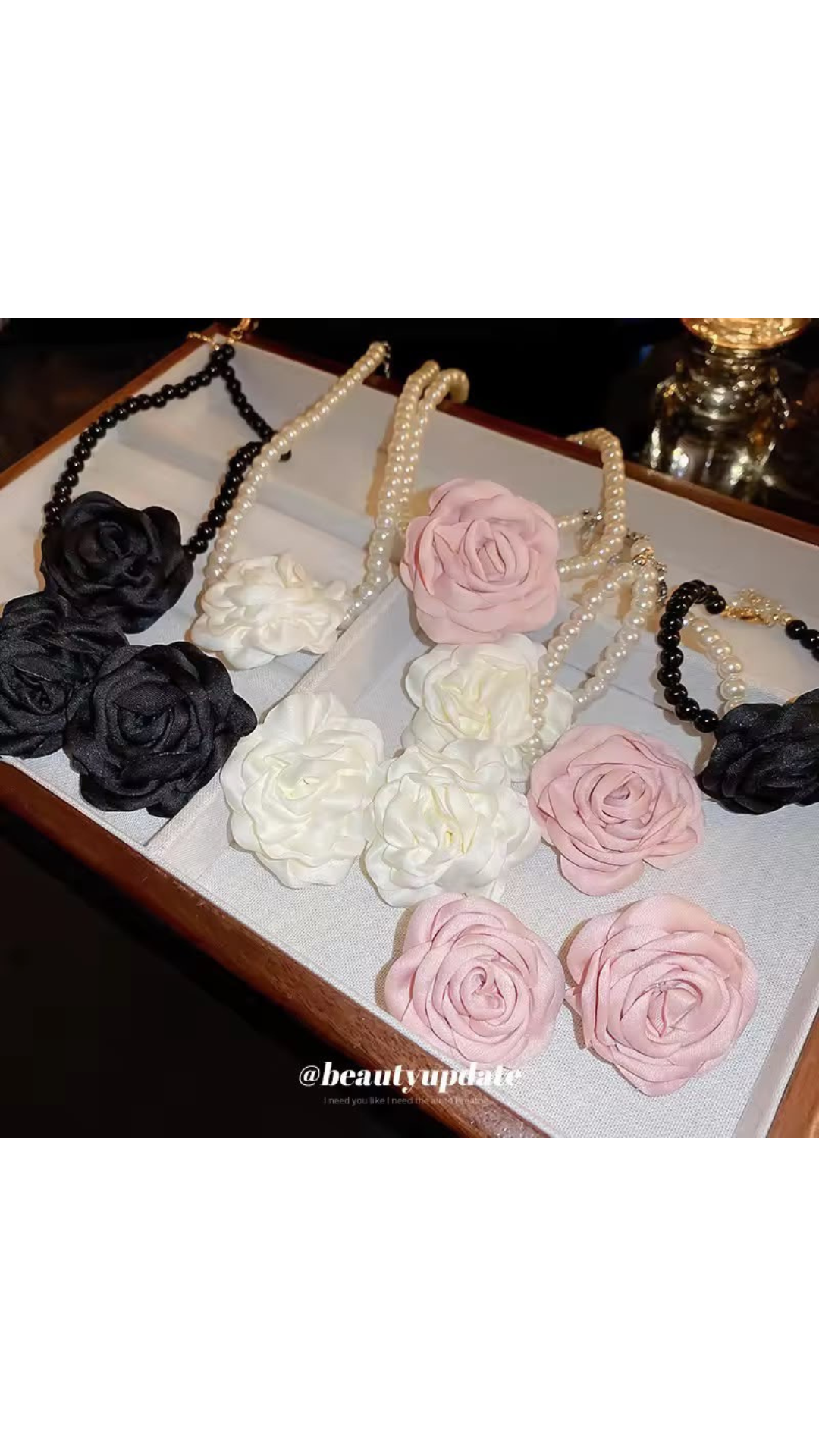 Rose earrings and neck piece