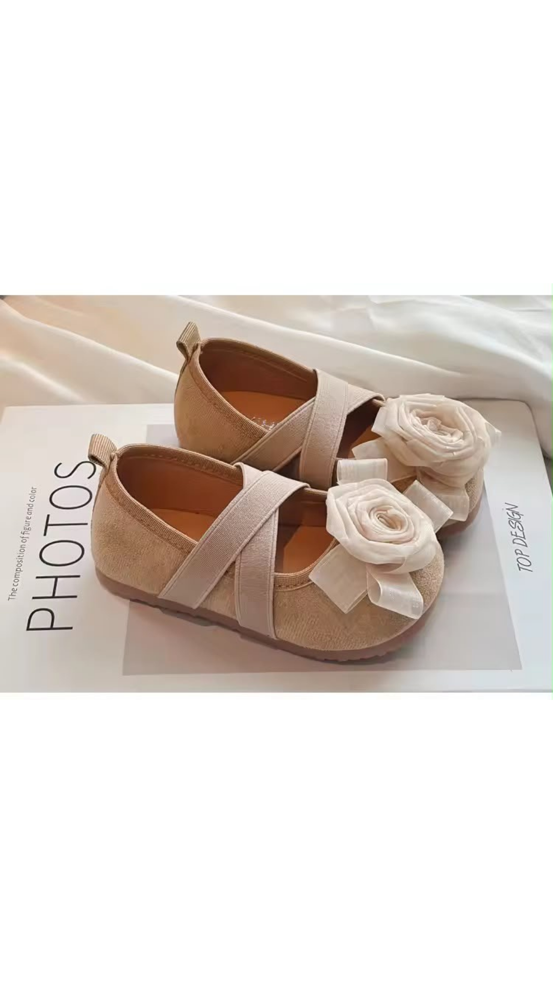 Flower applique ballerinas