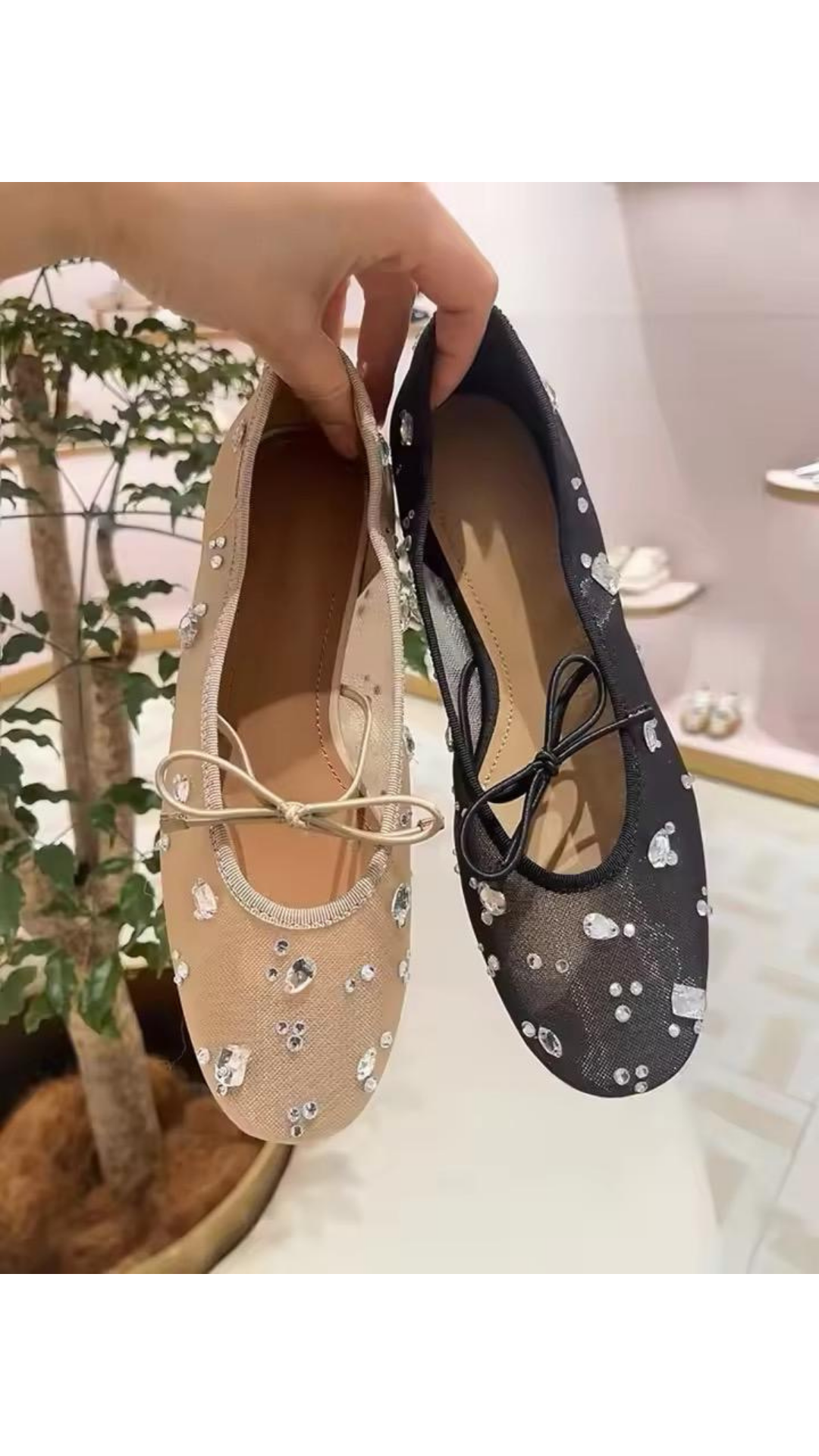Studded ballerinas