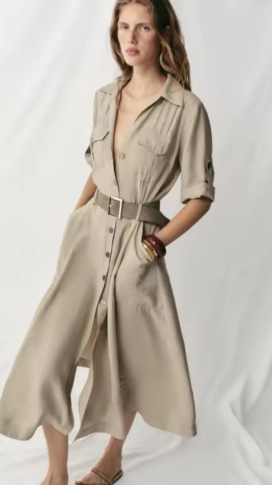 Belted Shirt Dress