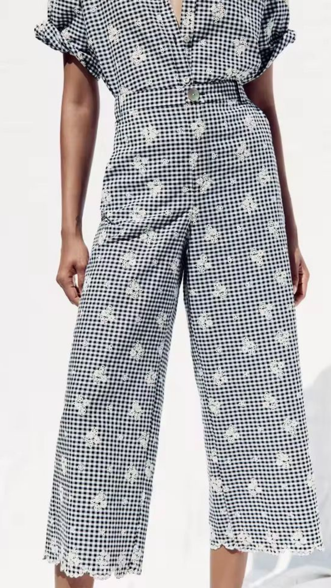 Embroidered Check Shirt & Pant Set