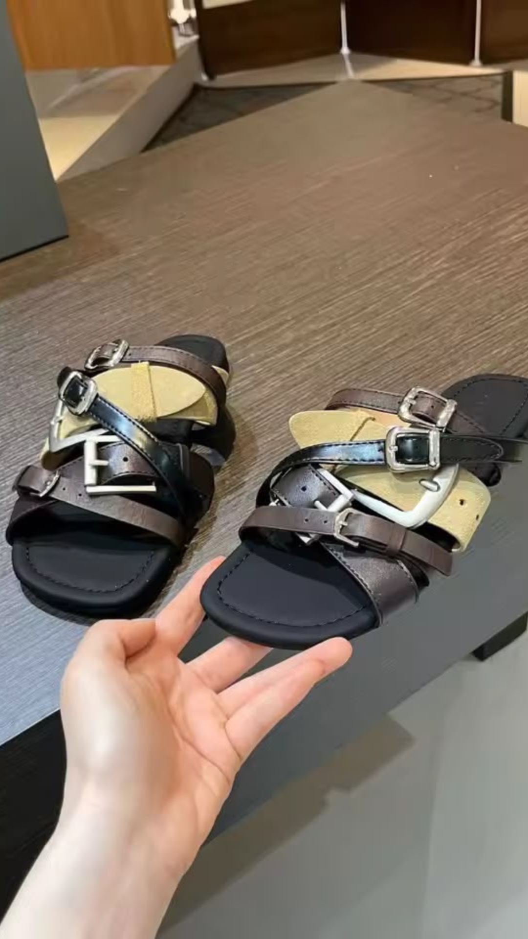 Strappy flats