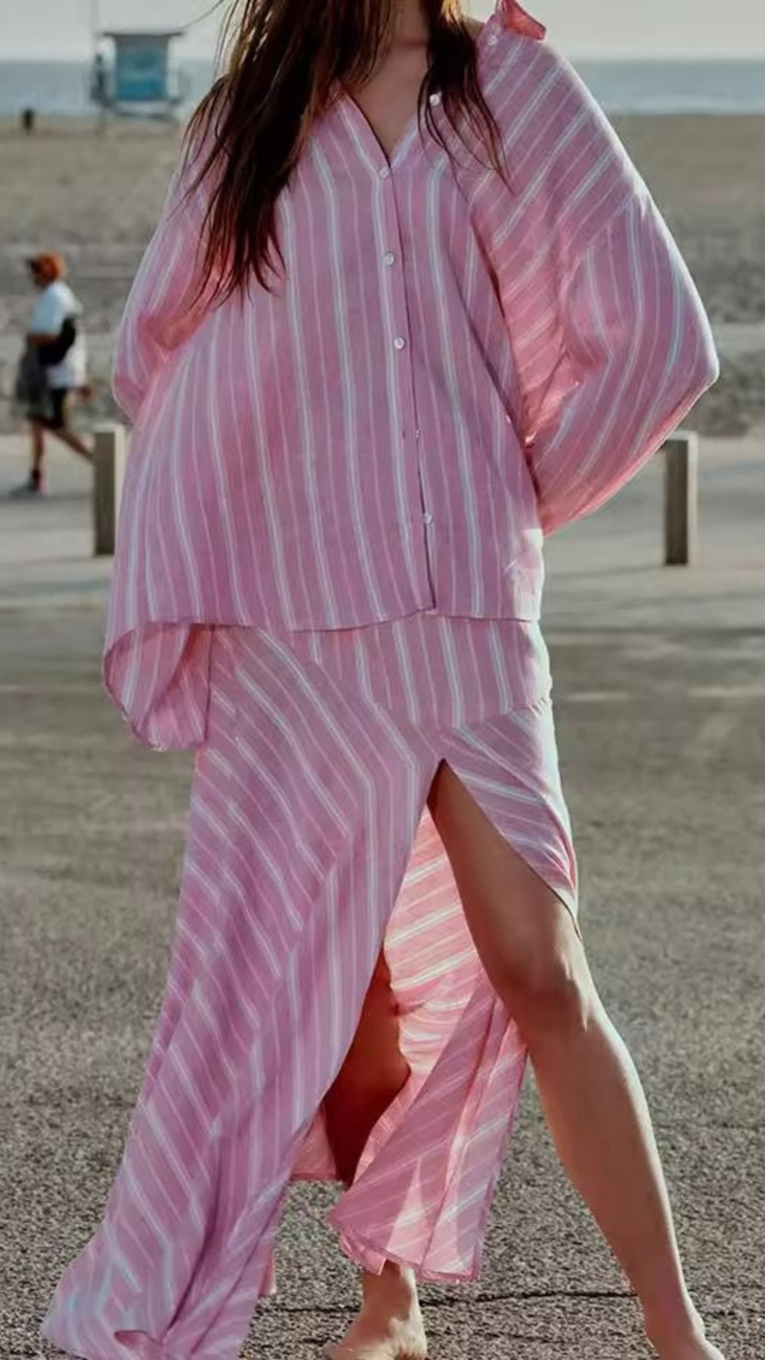 Striped Shirt & Skirt Set