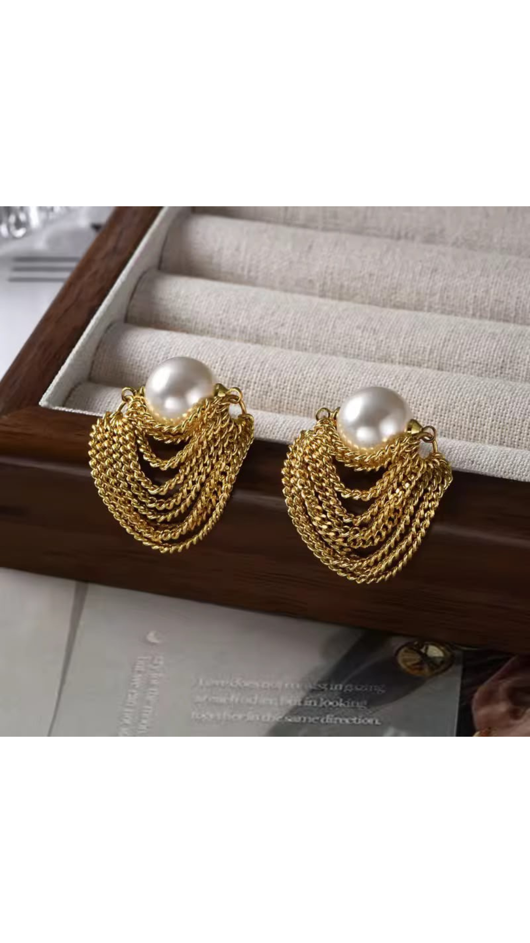 Pearl chain earrings