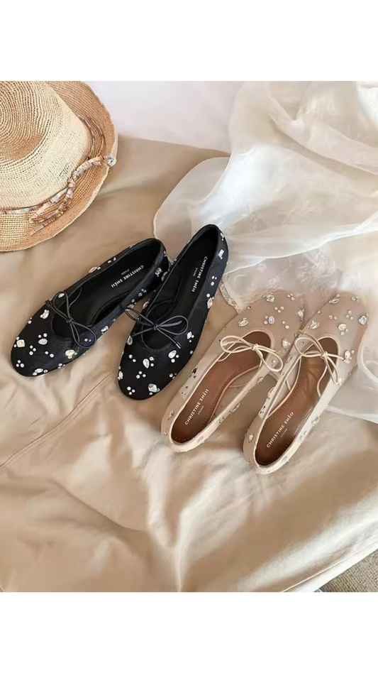 Studded ballerinas