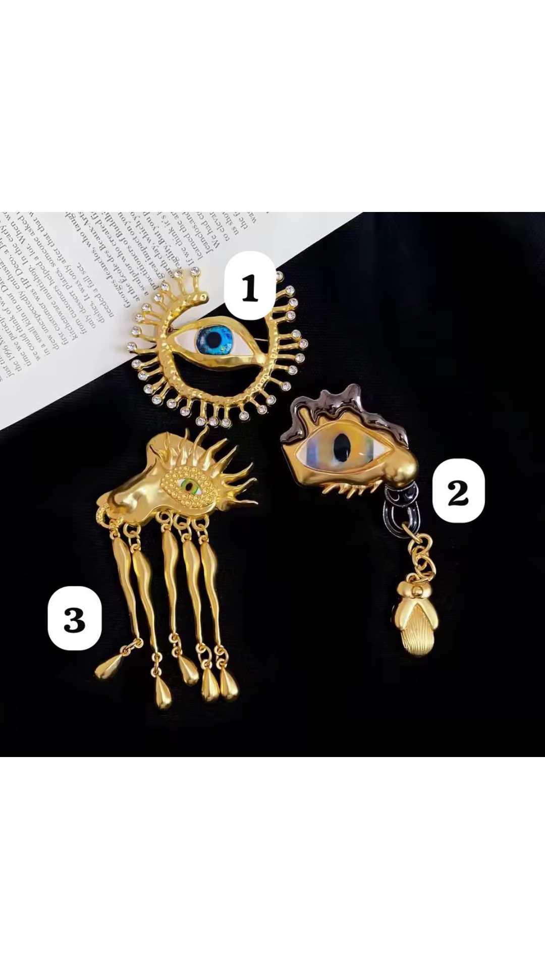Evil eye brooch