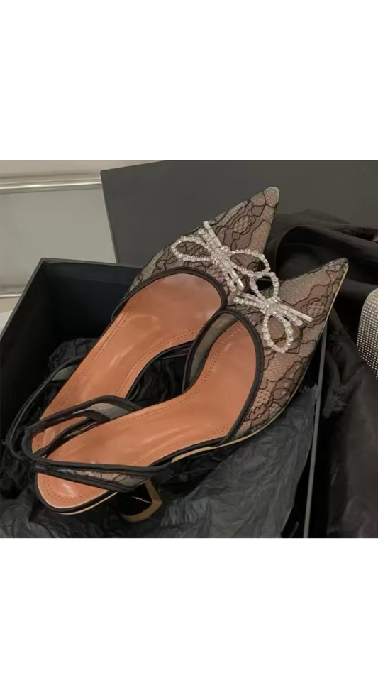 Mesh Bow Heels