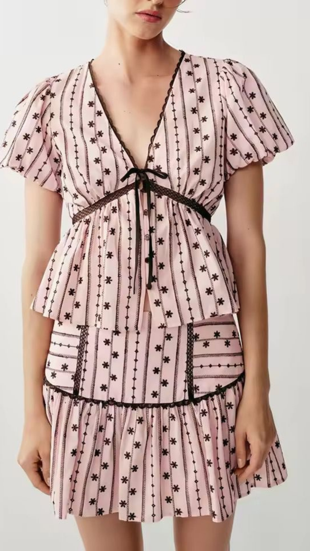 Floral Top & Skirt Set