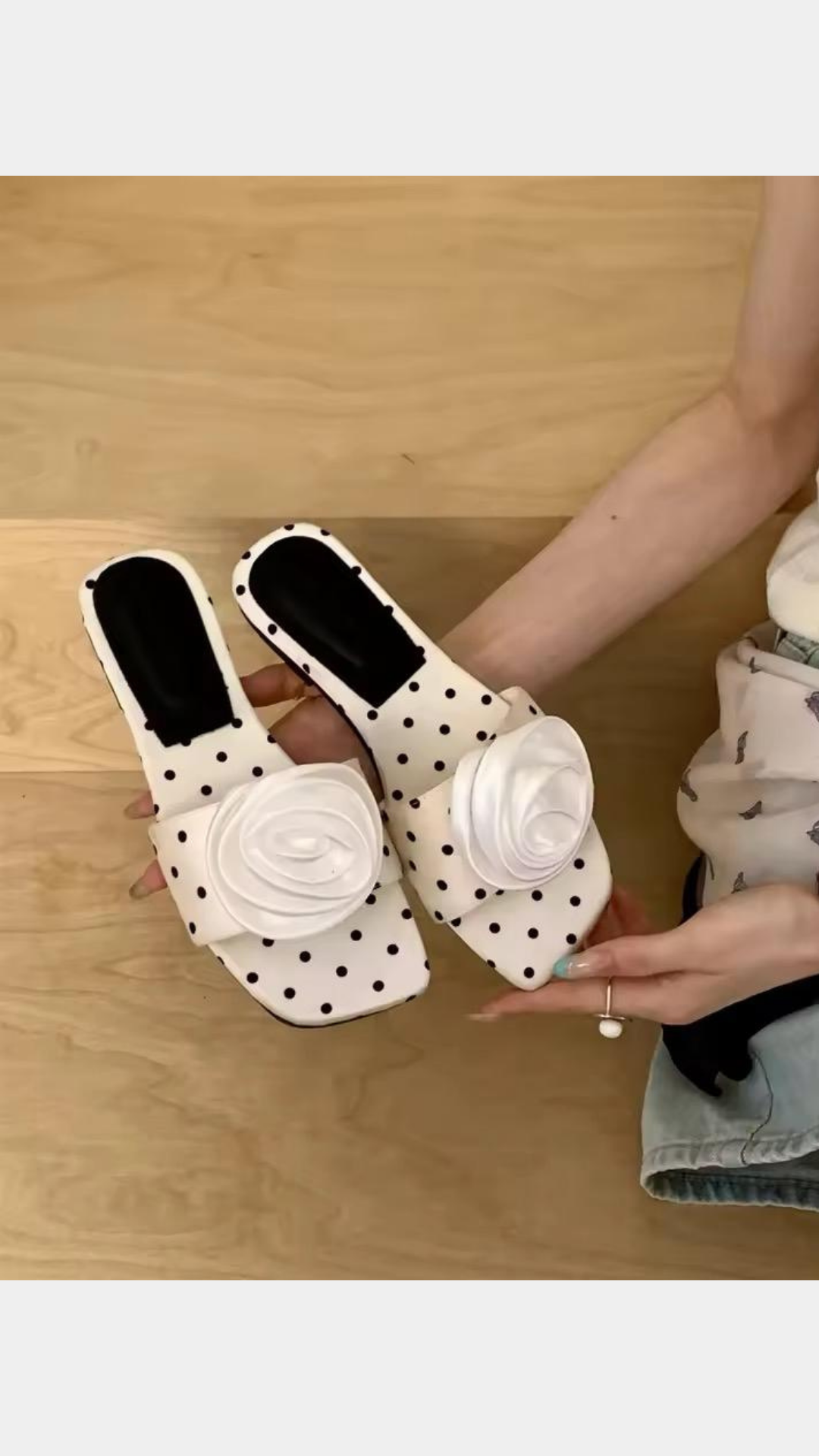 Floral polka flats