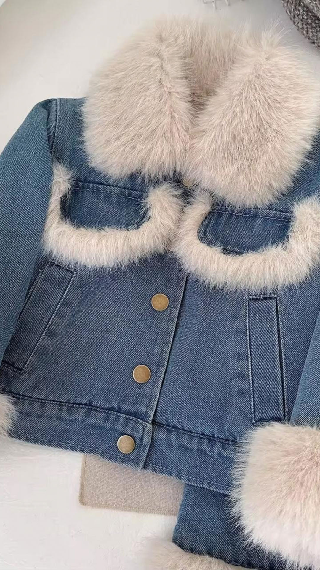 Furry Denim Coord Set