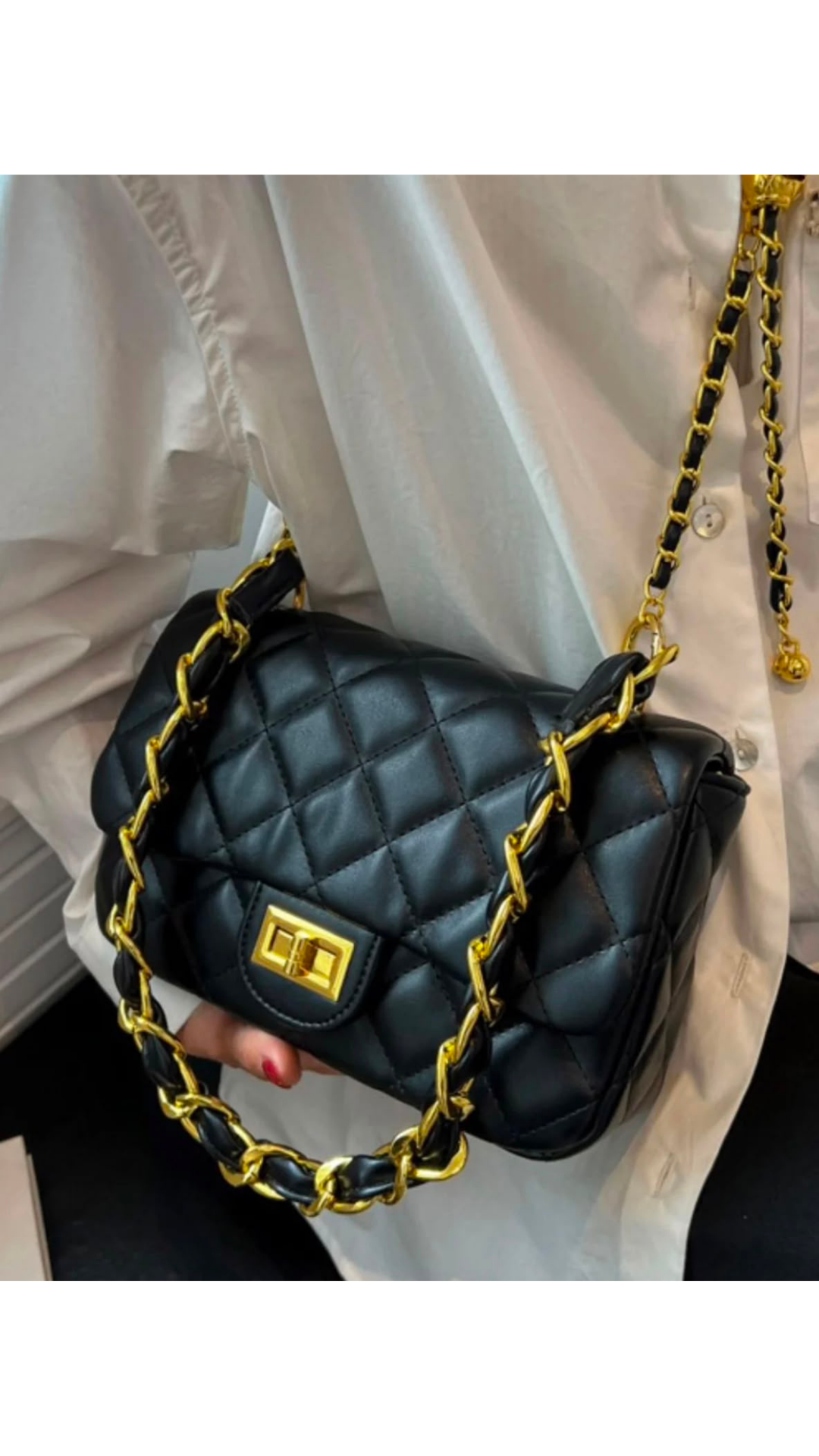 Double chain crossbody bag