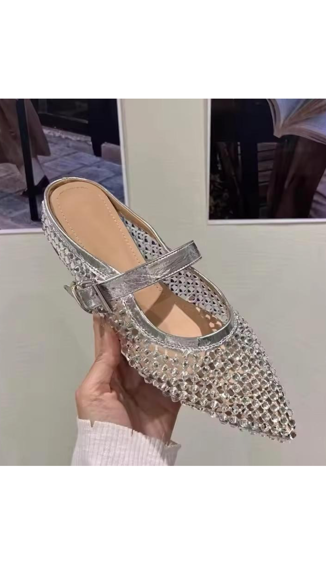 Bling Mesh Ballerinas