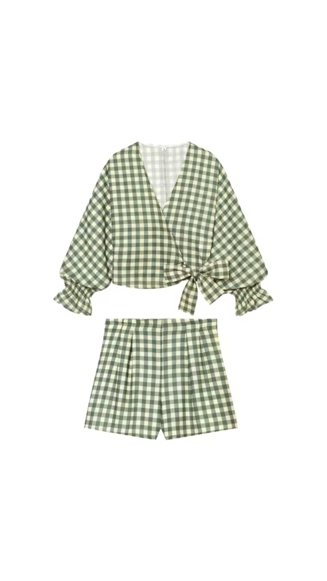 Plaid shorts set