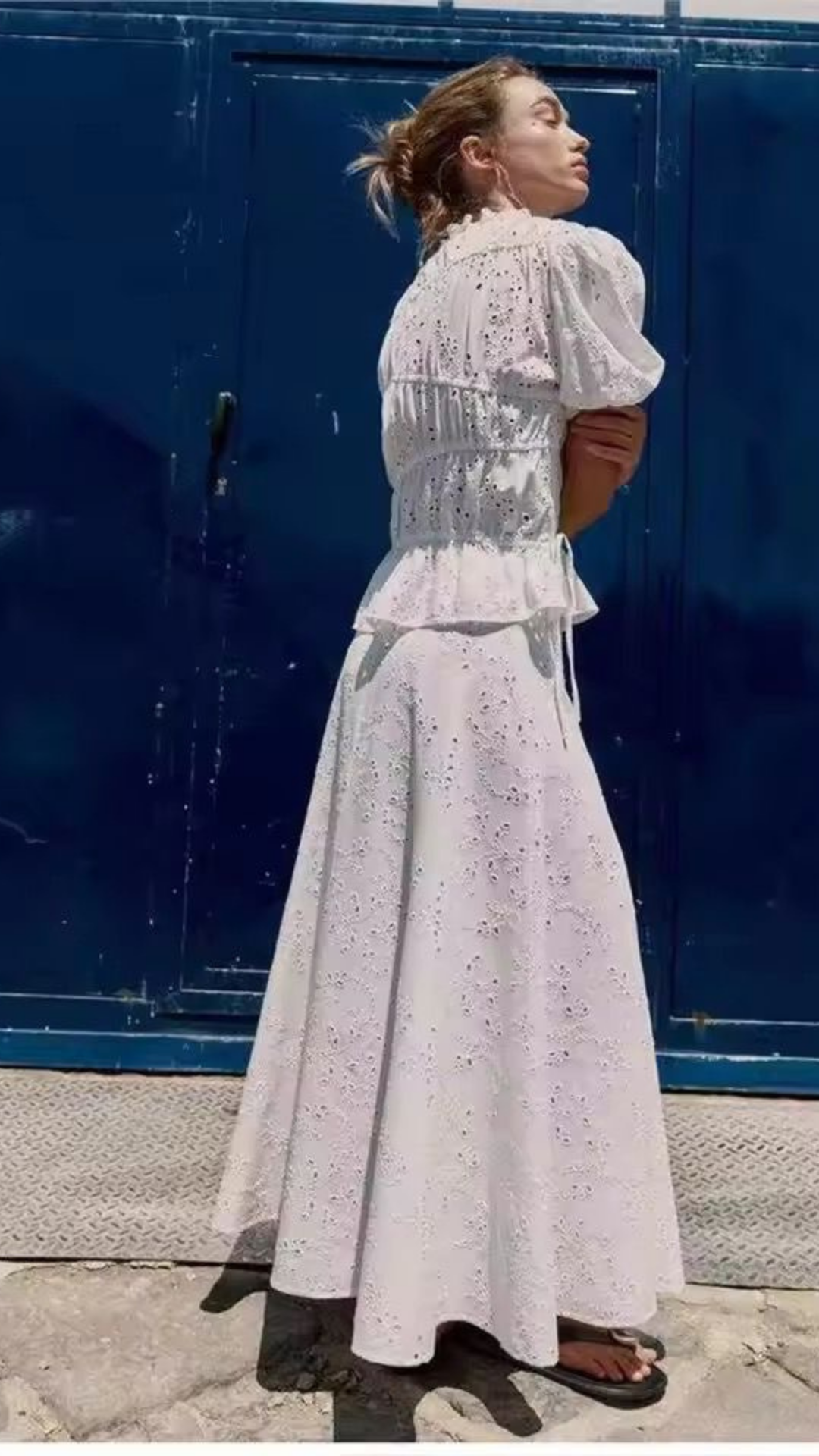 Cutwork Top & Skirt set
