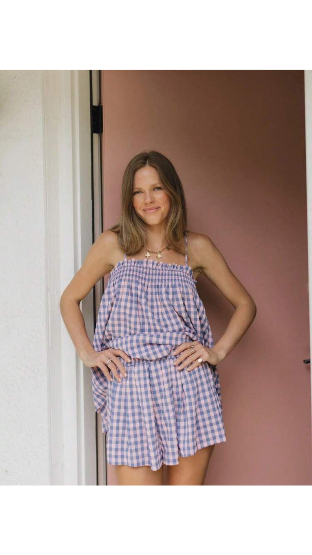 Plaid shorts set