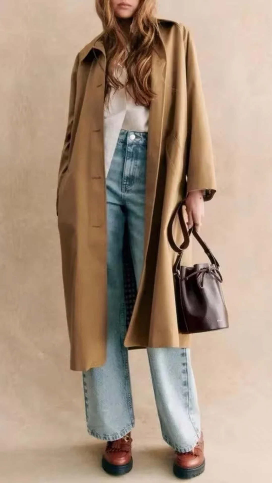 Ember Checkered Trench Coat