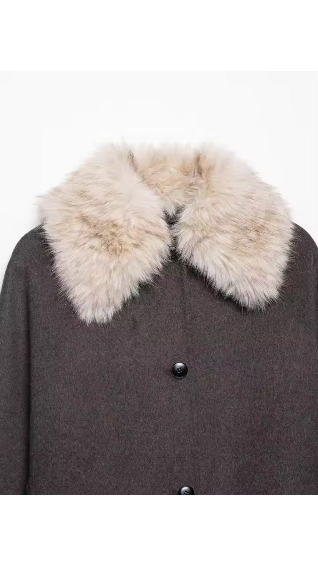 Fur collared coat